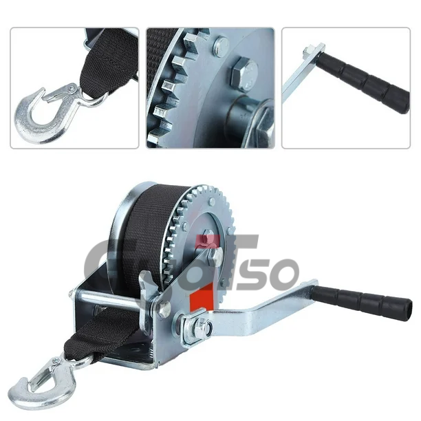 1200 Lbs Hand Winch for Boat ATV Boat Winch Strap with Hook Hand Winch Manual