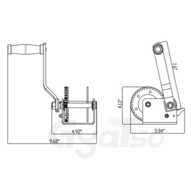1200 Lbs Hand Winch for Boat ATV Boat Winch Strap with Hook Hand Winch Manual