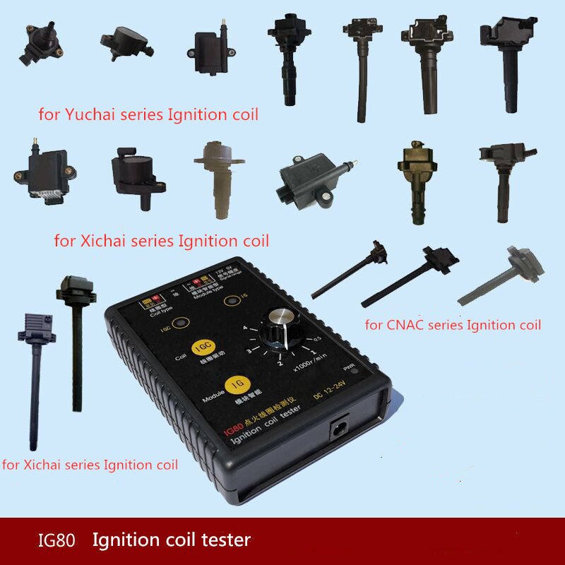IG80 Car Automobile Motorcycle Ignition Coil Diagnostic Tester Actuator Fault Detector Solenoid Valves Injector Tester