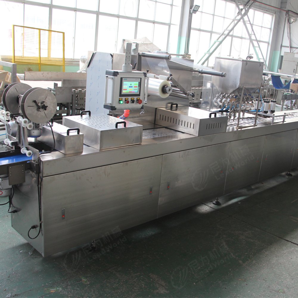 Leadworld Automatic Plastic Cup Vacuum Sealing Machine Auto Thermoforming Vacuum Packing Machine for Fruits