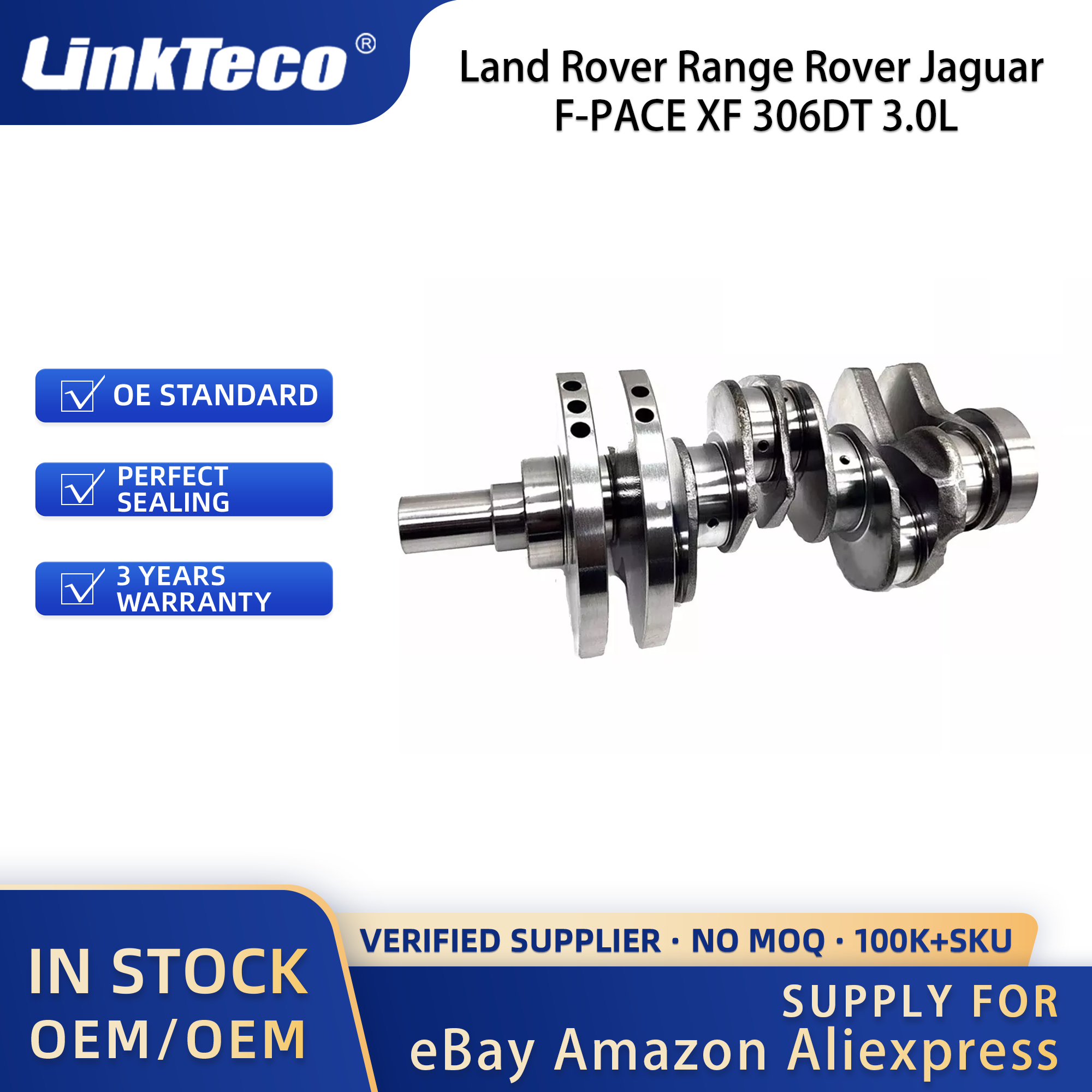 Linkteco Crankshaft & Engine Bearings Kit for Land Rover Range Rover Jaguar F-PACE XF 306DT 3.0L TDV6 2009-2018 8Q6331AA