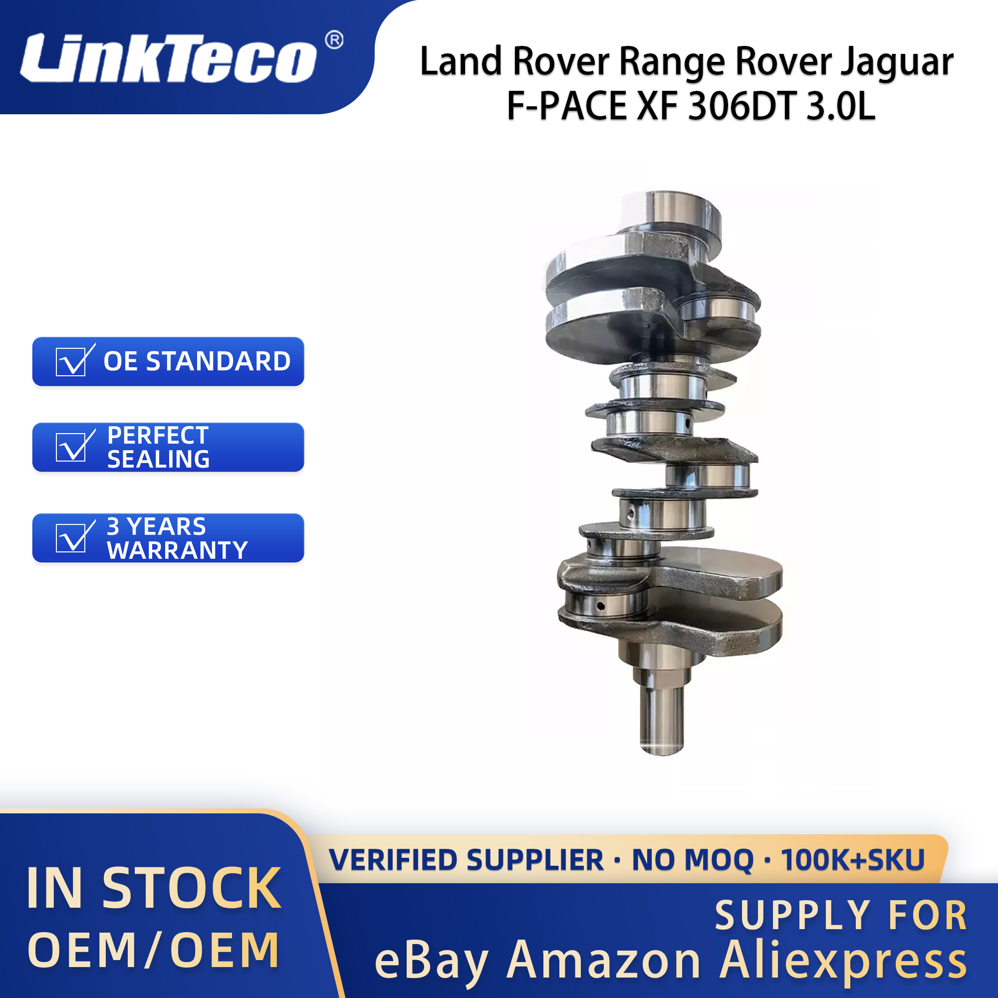 Linkteco Crankshaft & Engine Bearings Kit for Land Rover Range Rover Jaguar F-PACE XF 306DT 3.0L TDV6 2009-2018 8Q6331AA