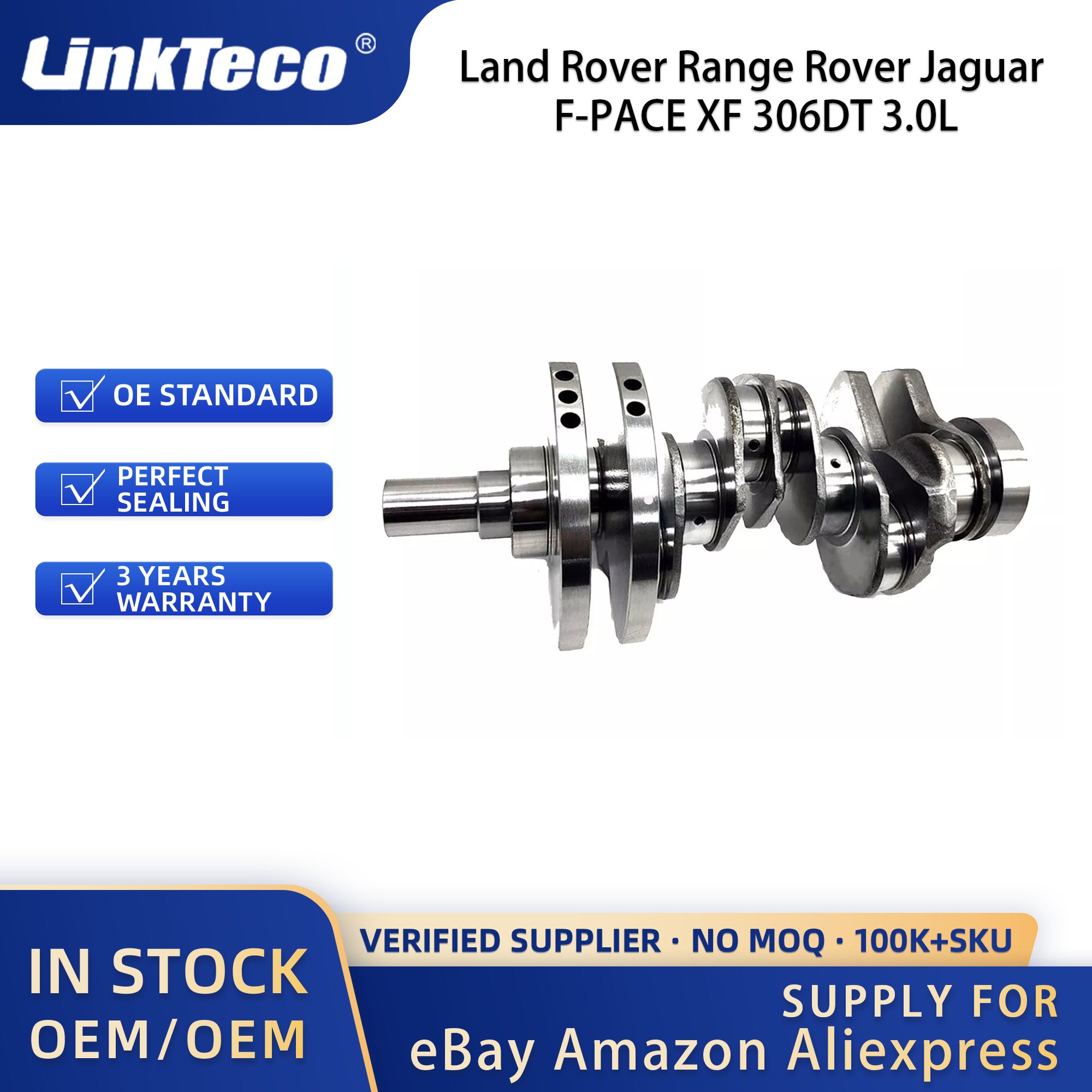 Linkteco Crankshaft & Engine Bearings Kit for Land Rover Range Rover Jaguar F-PACE XF 306DT 3.0L TDV6 2009-2018 8Q6331AA