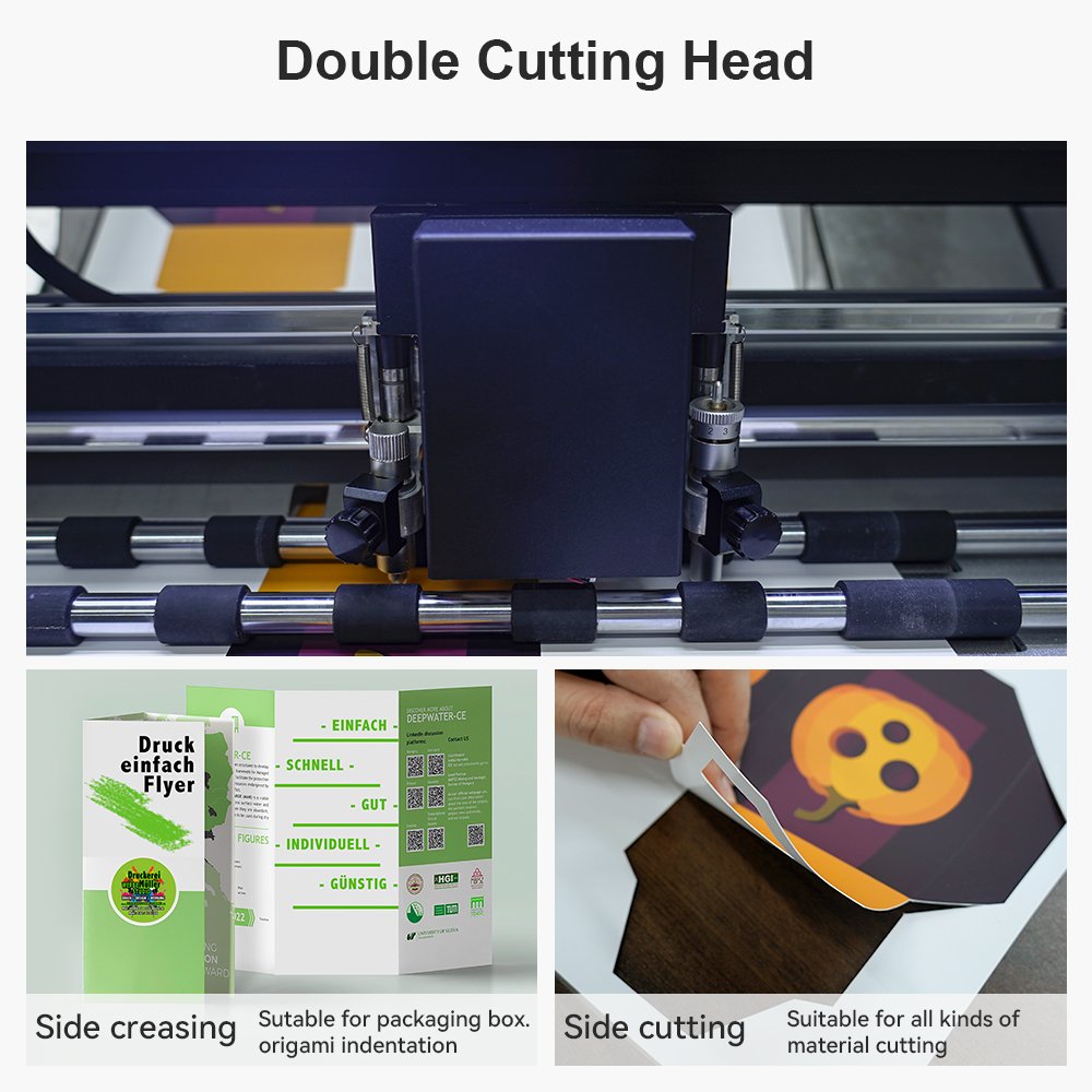 ZD350 Ultra Servo Motor High Speed A4 A3 A3+ Auto Feeding Dual Heads Sticker Label Die Cutter Creasing Box Cutting Machine