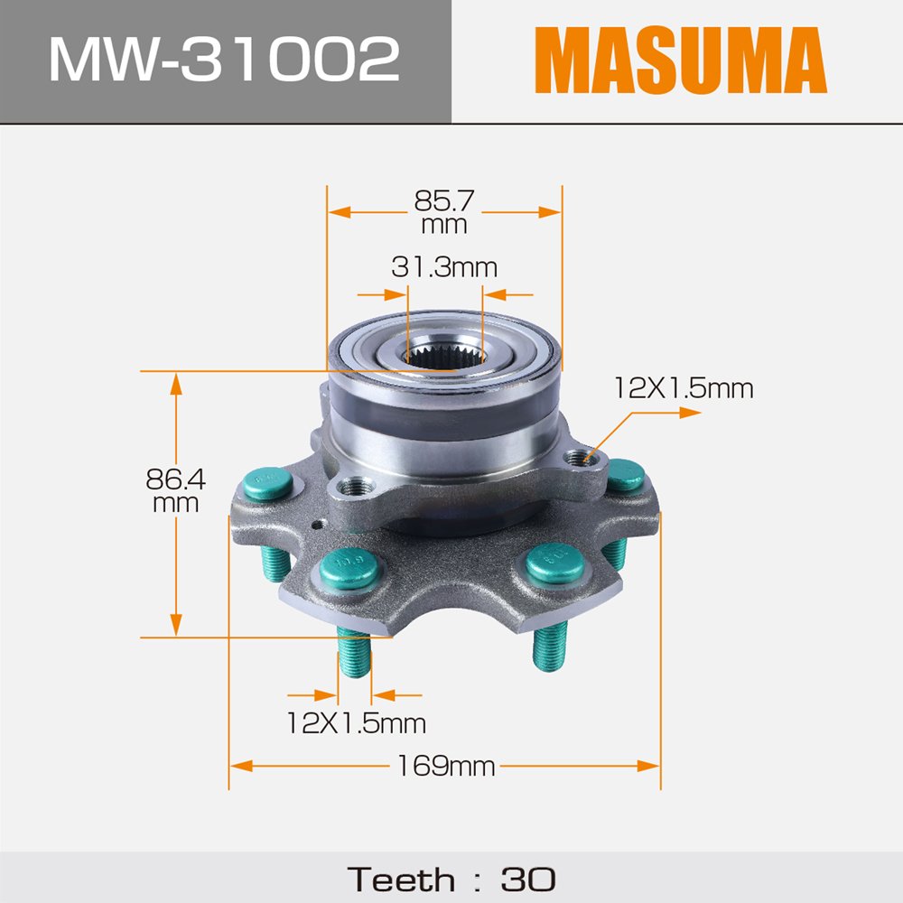MW-31002 MASUMA Auto Bearing Front Front Wheel Hub Bearing 3880A024 MR455620 MN103586 MR594954