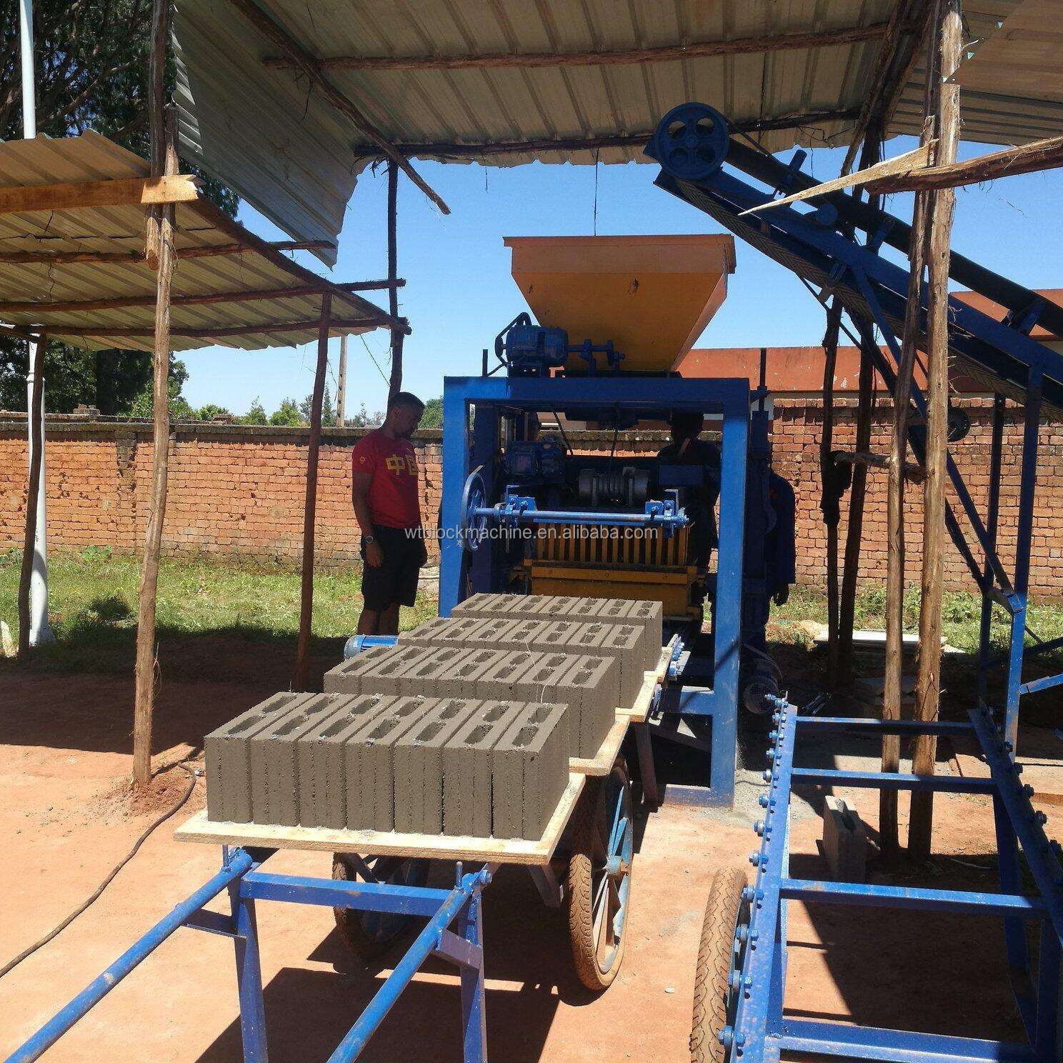 QT4-24 Semi Automatic Concrete Hollow Block Making Machine for Sale Brick Machine