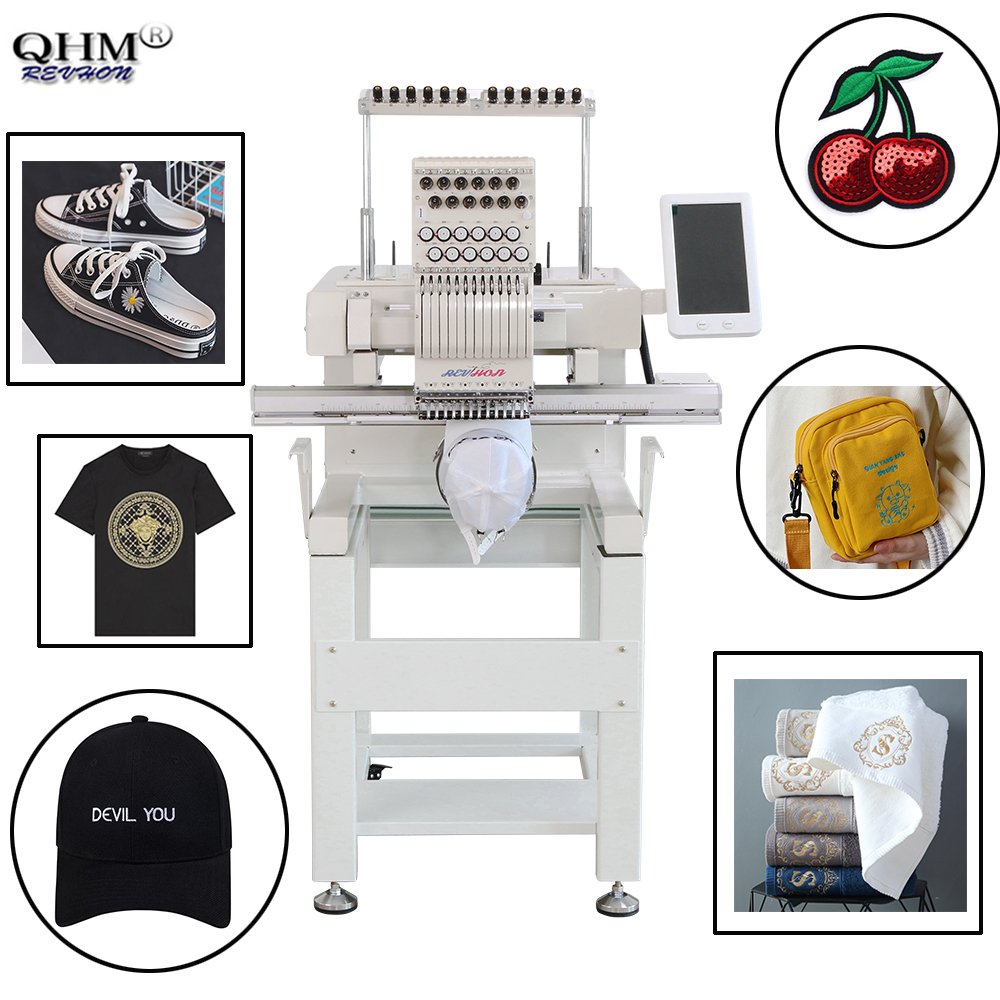 OEM Customized New Single Head Broderie Mquinas De Bordado T-shirt Clothes Hat Embroidery Machine with 12/15 Needles