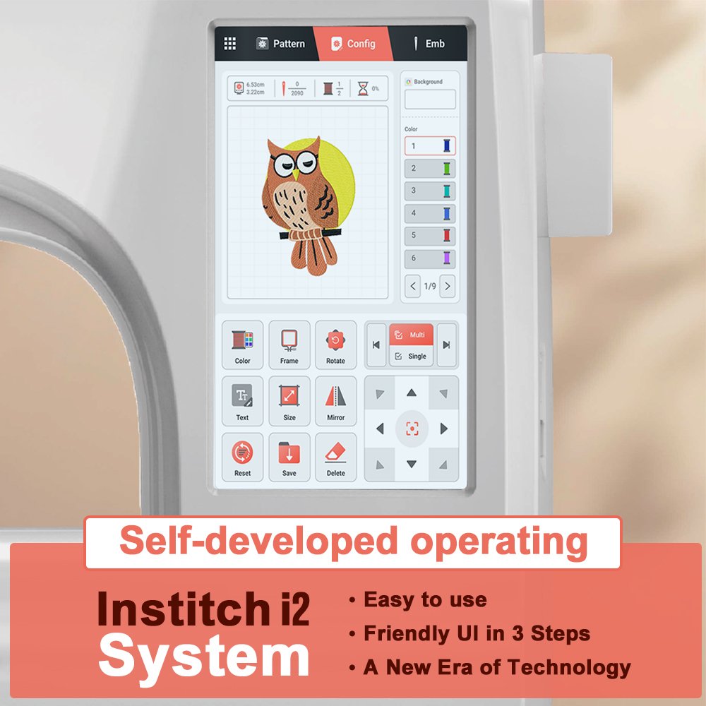 EOC05 Beginners Automatic Computerized Touchscreen Small Mini Embroidery Machine for Household Machine Embroidery