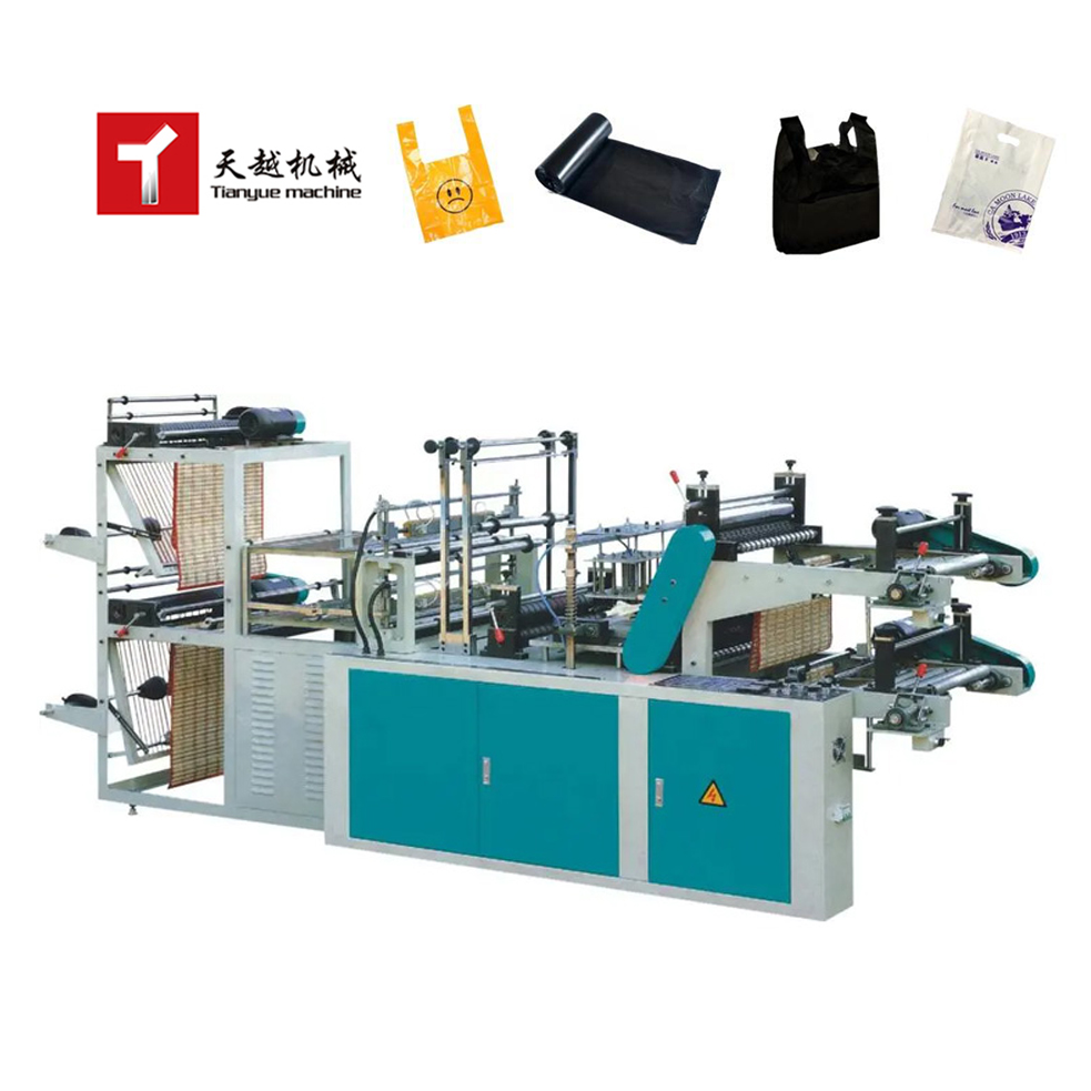Tianyue China Taiwan Biodegradable Shopping PP PE Plastic Bag Making Machine Fully Automatic Plastic T-Shirt Bag Making Machine