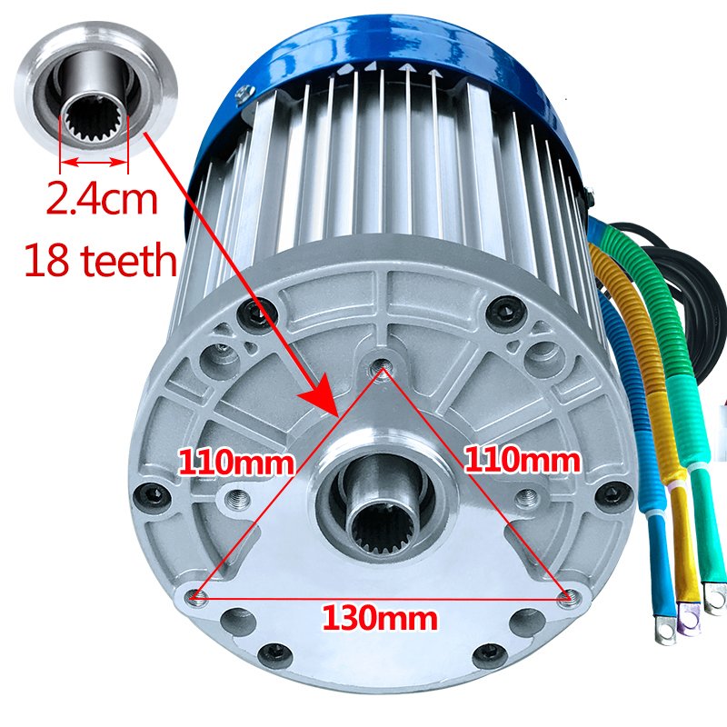 60V 2500W 3200RPM Most Powerful Big Torque 3 Wheel Auto Rickshaw Motor
