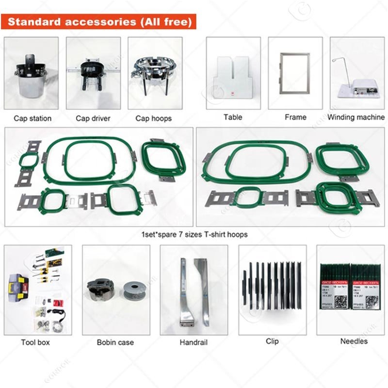 Bordadora De Mauina Maquina 3 Cabeza Cabezales 3 in 1 Three Head Cording Embroidery Machine Shirt in Thailand for Lcd