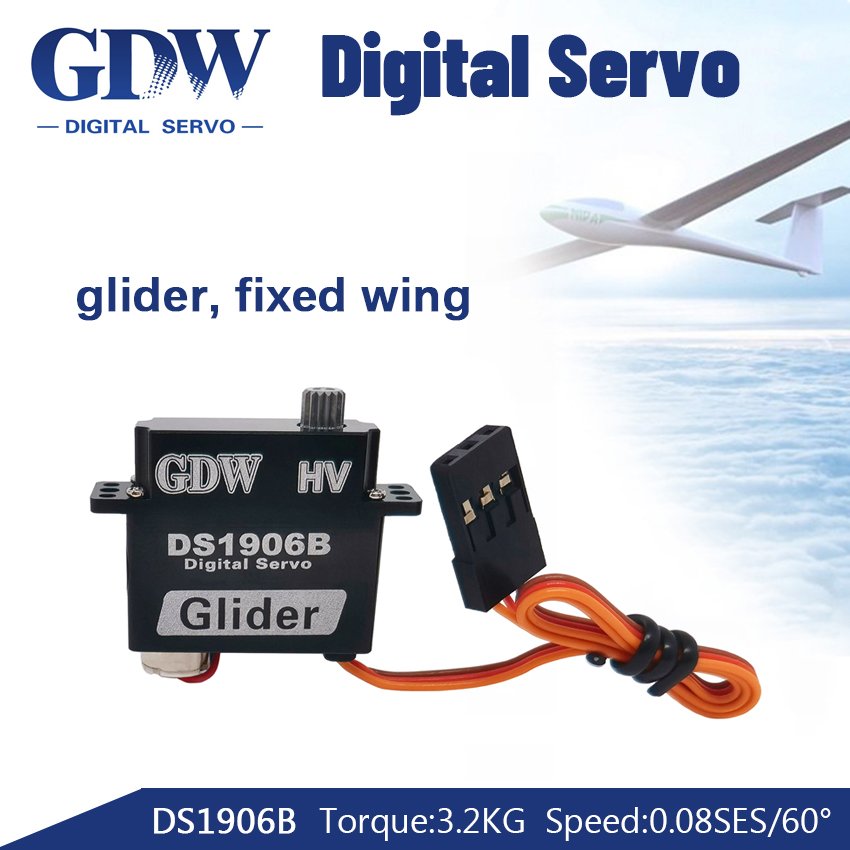 GDW DS1906B 3.2KG High-Speed Digital Servo 8g 9g Fixed-Wing 8g 9g Torque Metal Gear RC Glider