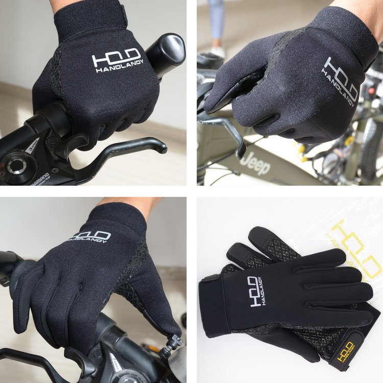 PRISAFETY Cycling Gloves Outdoor Auto Racing Gloves Bike Touch Screen Sport Silicone Palm Anti Slip Waterproof Black Accept OEM