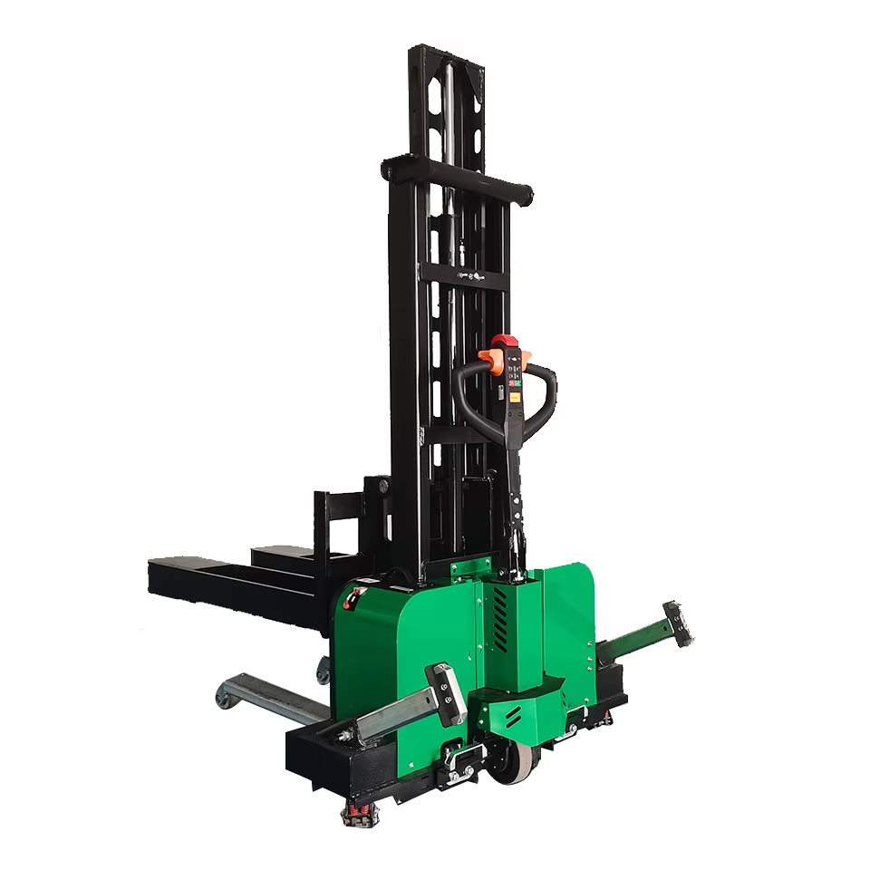Portable Auto Lift Self Loading Pallet Forklift With Lithium Battery 1500kg 1.5TON Van Self Loading Semi Electric Stacker