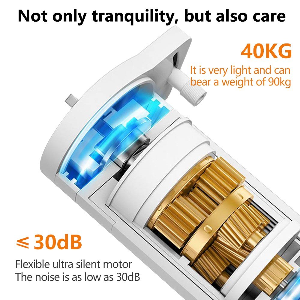 Bingelec Auto Position Wireless Motorized Curtain Motor and Track for Smart Home