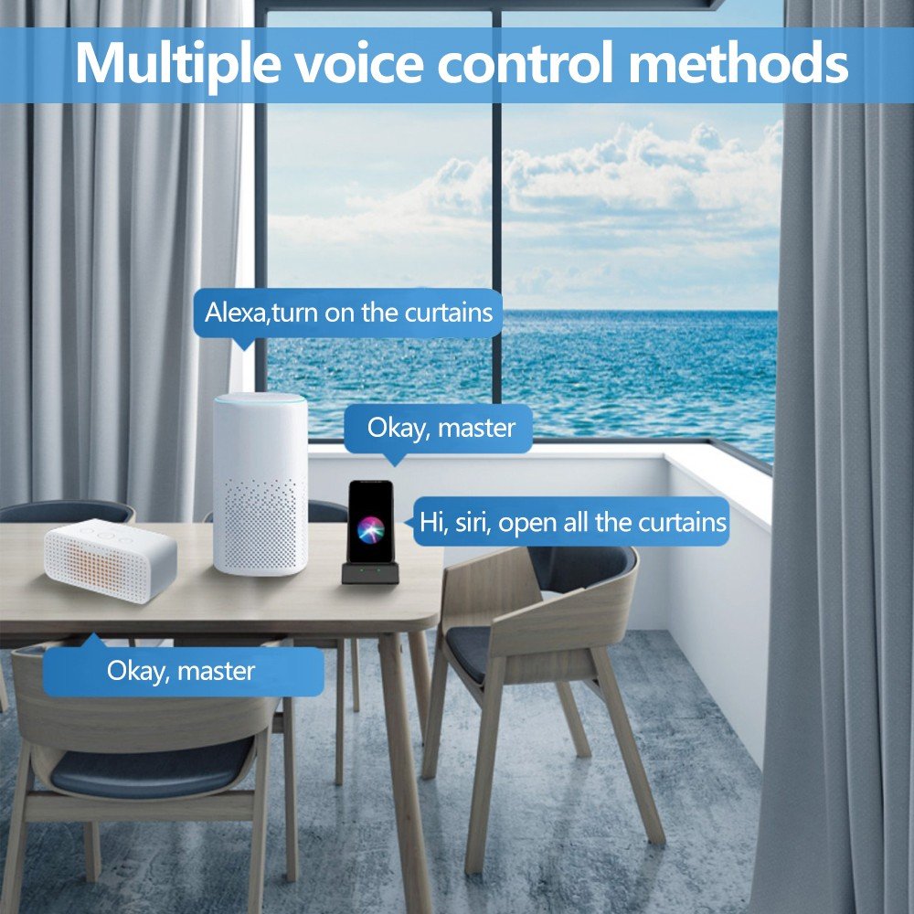 Bingelec Auto Position Wireless Motorized Curtain Motor and Track for Smart Home