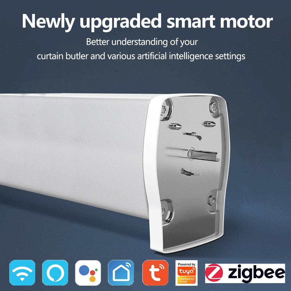 Bingelec Auto Position Wireless Motorized Curtain Motor and Track for Smart Home