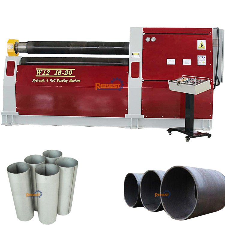 W12 Full-Auto Type 4 Rollers Plate Roll Bending Machine Rolling Machine for 25mm 30mm 35mm 40mm 50mm 60mm 80mmThickness Sheet