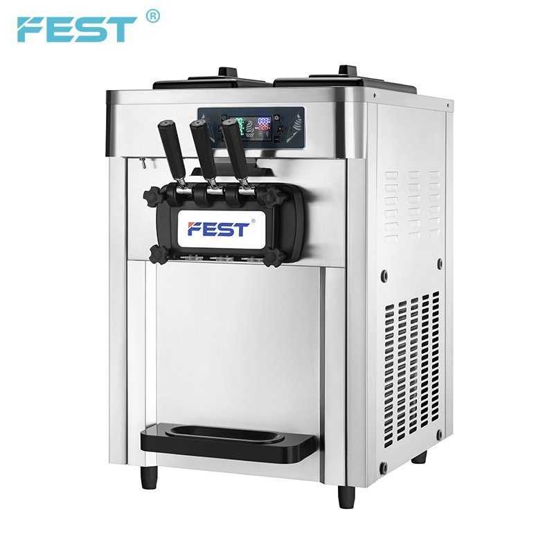 Auto Large Capacity 3Flavor Ice CreamMachine 22l/h Soft Ice Cream VendingMachine Continuous18 Restaurant Ice Cream Cones Machine