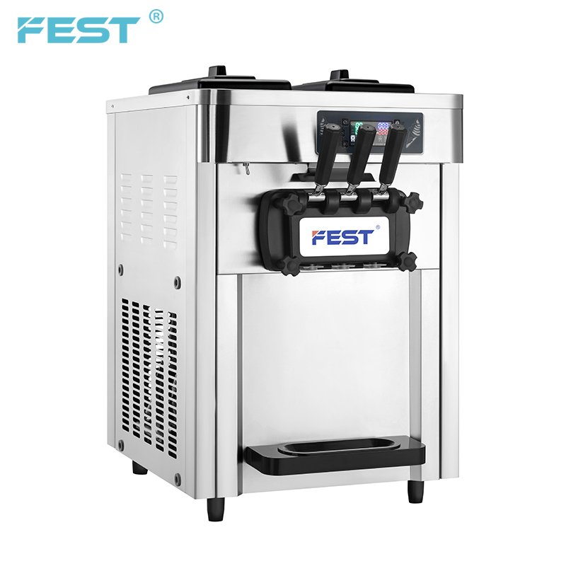 Auto Large Capacity 3Flavor Ice CreamMachine 22l/h Soft Ice Cream VendingMachine Continuous18 Restaurant Ice Cream Cones Machine
