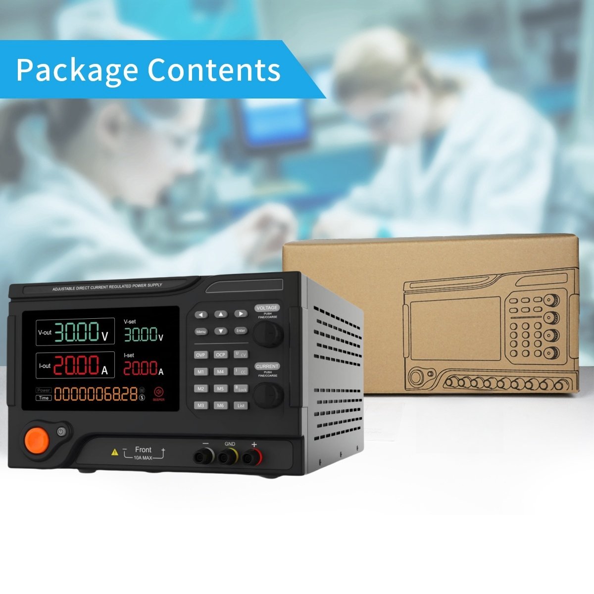 MYAMI Adjustable 120V 10A-20A-30A DC Power Supply Programmable 60V Laboratory Variable Bench Inverter for Repair