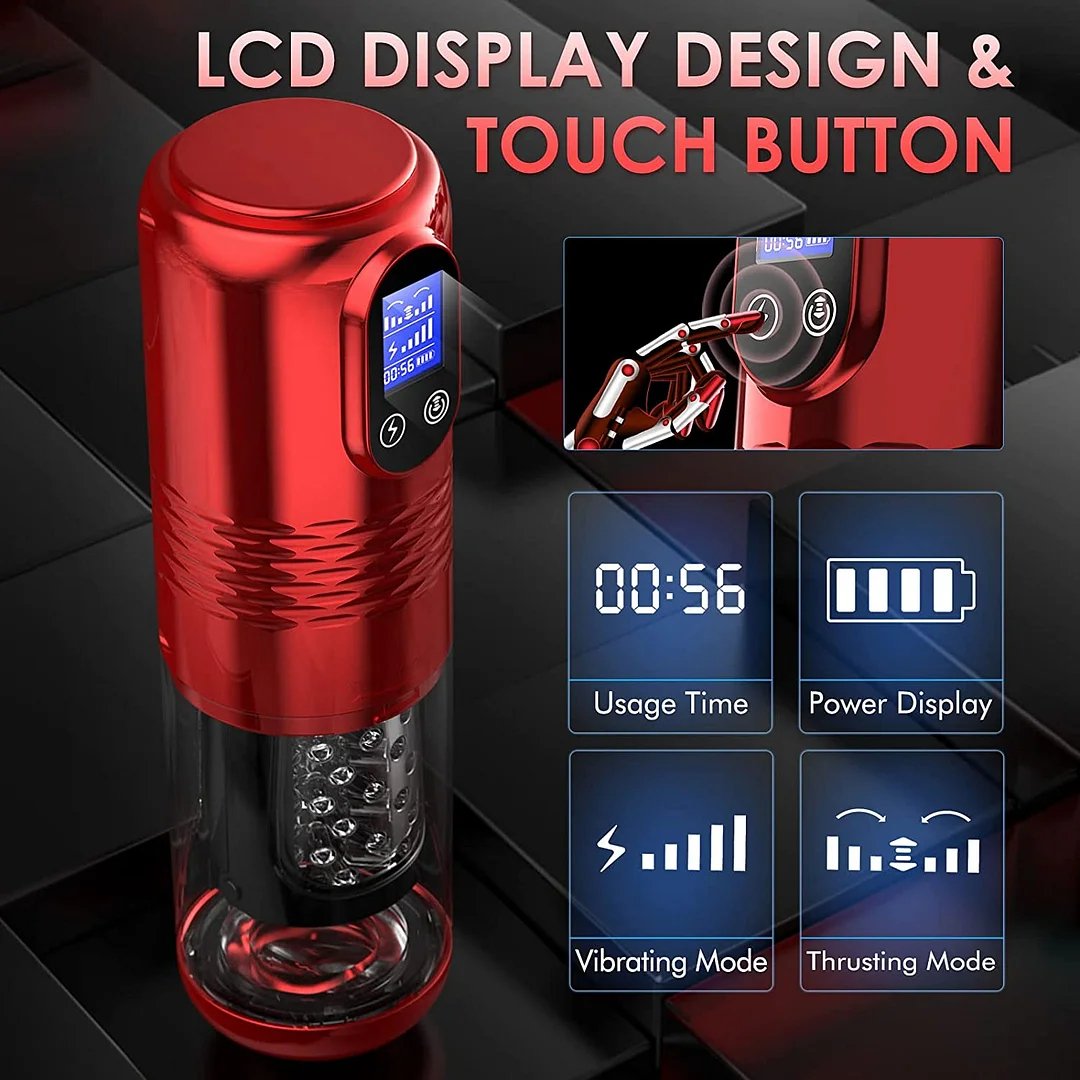 Strong Stimulation Innovative Motors Telescoping Lcd Display Auto Male Masturbator Thrusting Automatic Masturbation Cup for Men