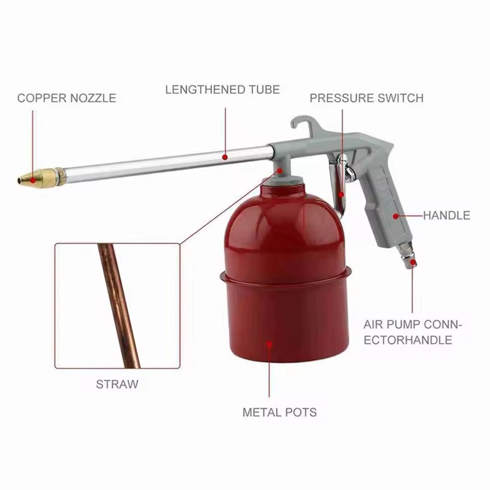Car Auto Engine Cleaning Guns Solvent Air Sprayer Degreaser Siphon Tools Gray for Motor Care Car Tools Accessories
