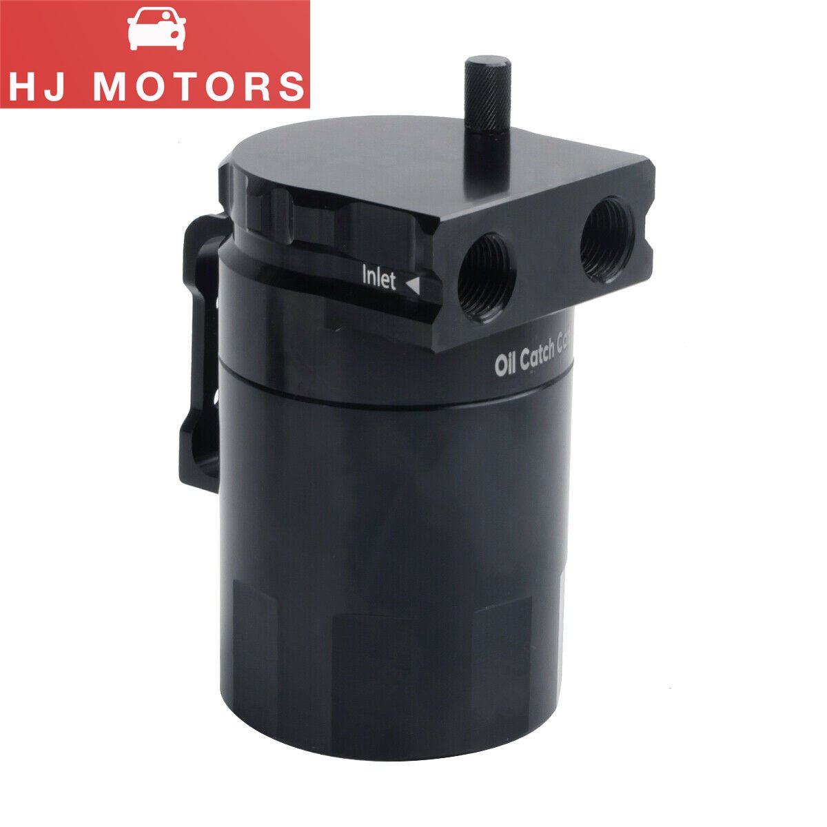 Aluminum Oil Tank Baffled Universal Oil Catch Can Reservoir Breather With Fittings Black Oil Catch Tank