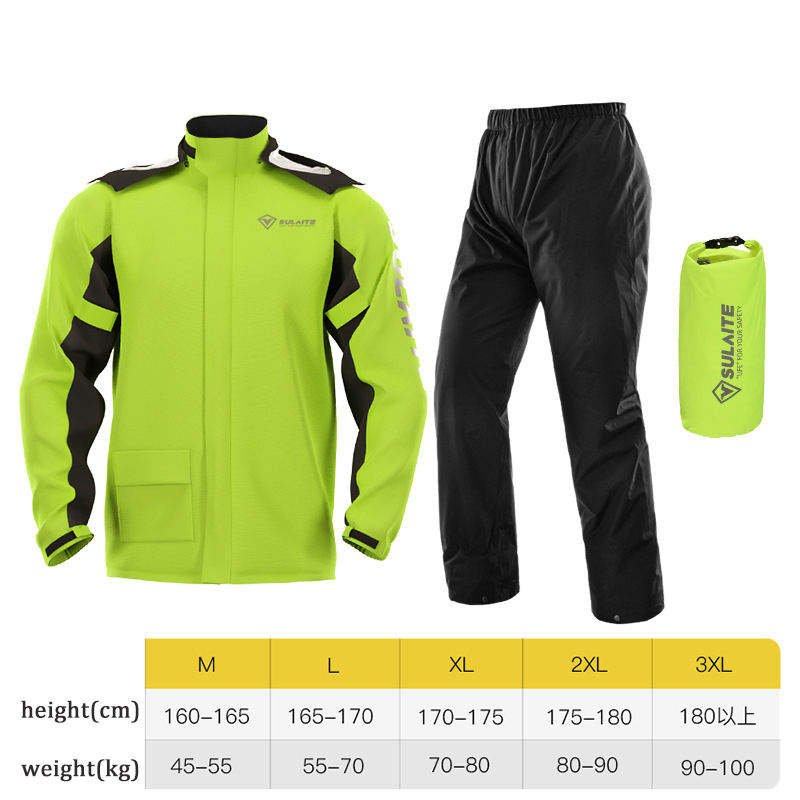 OEM Motor Rainwear Mens Waterproof Motorbike Rain Suit Jacket Reflective Raincoats for Motorcycle Riders