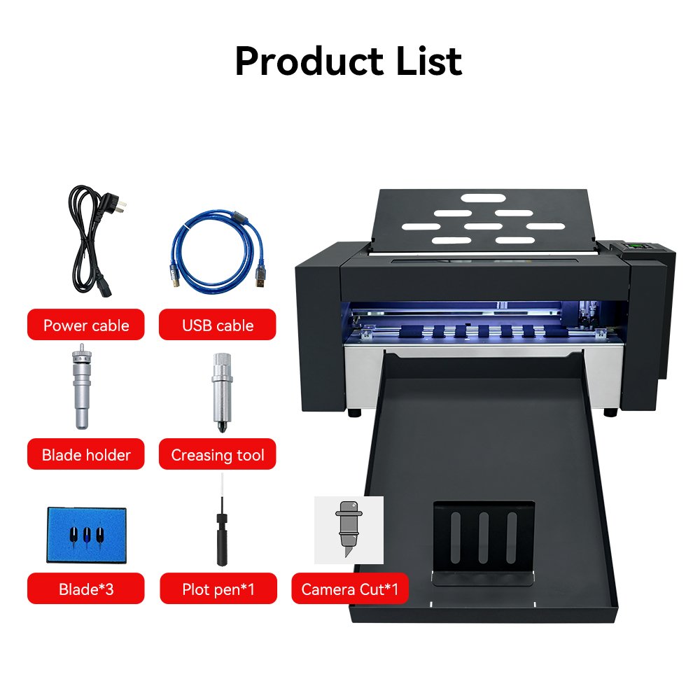 ZD350 Ultra Dual Heads Cutting and Creasing Machine Auto Feeding Desktop Contour Cutting Plotter for Stickers Paper Board