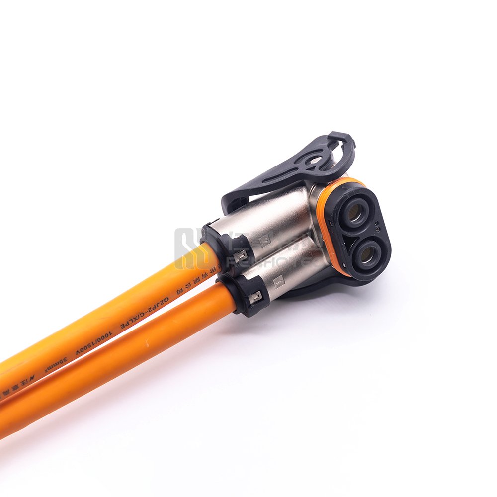 Sealed Waterproof Battery Bayonet High Voltage Auto for EV System 2pin 6mm Plastic Straight Socket Rear Mount Hvil Connectors