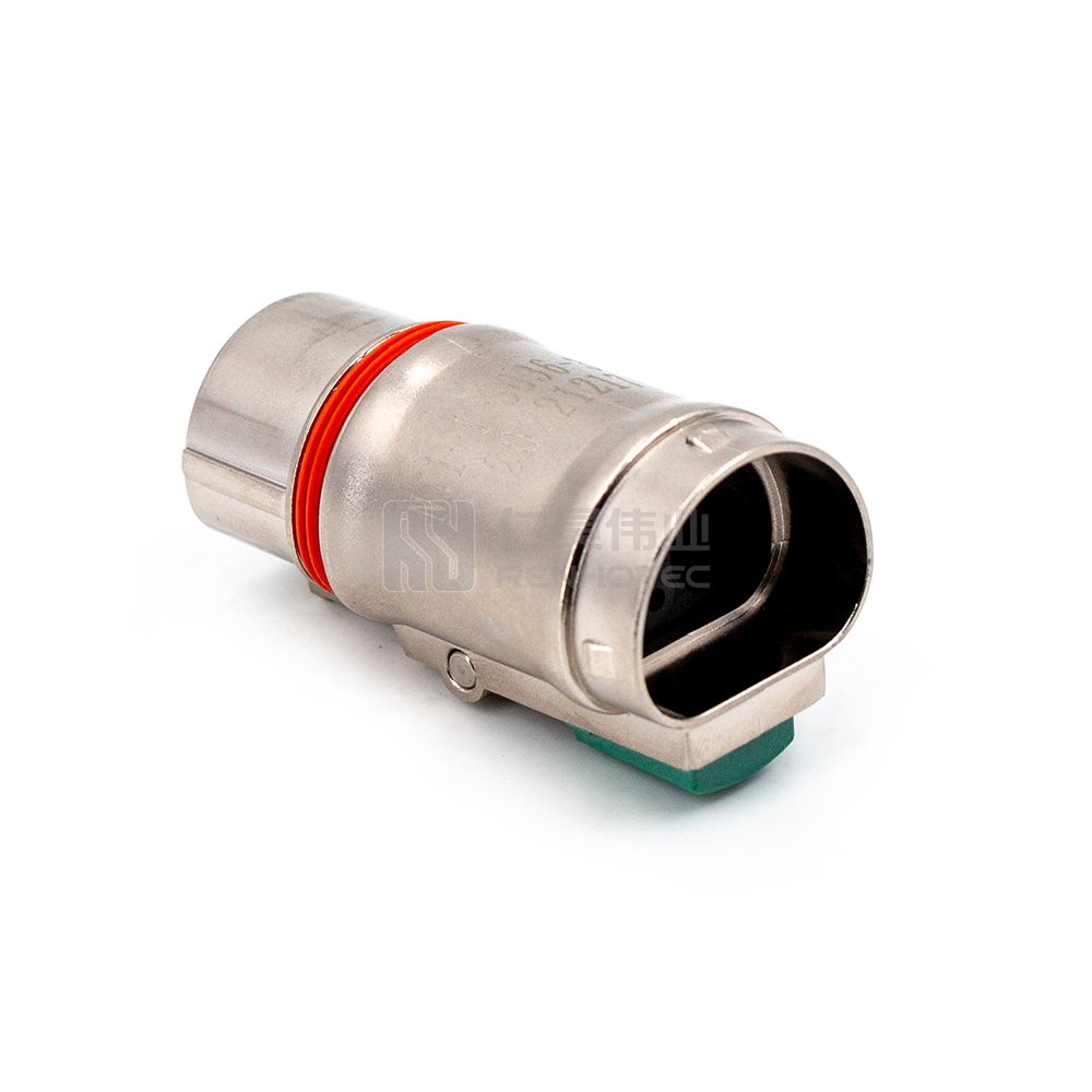 Sealed Waterproof Battery Bayonet High Voltage Auto for EV System 2pin 6mm Plastic Straight Socket Rear Mount Hvil Connectors