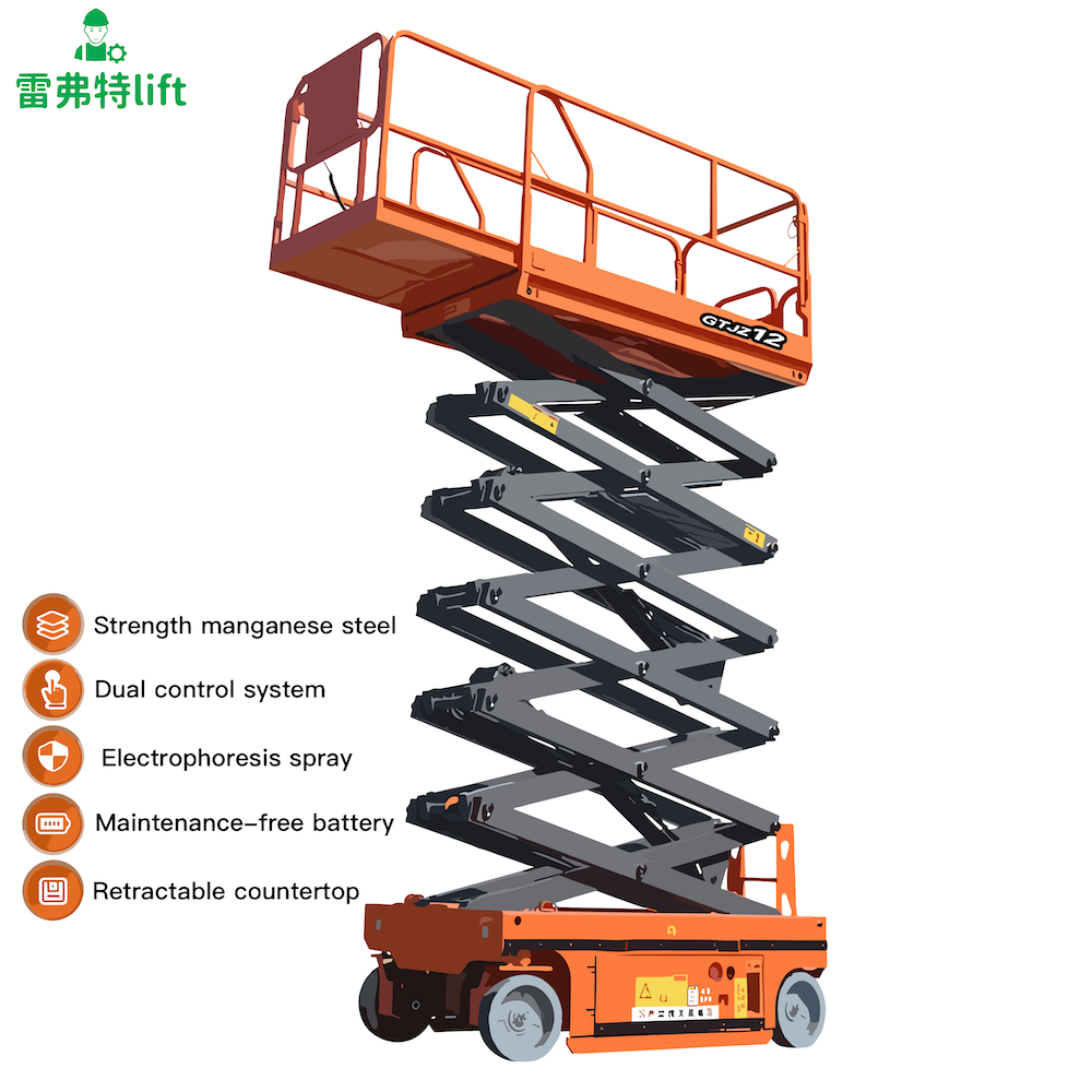 Self-Propelled 4-14m Electric Scissor Lift Hydraulic Sky Man Lift Electric Ladder Work Platform with Auto Motor CE Certified