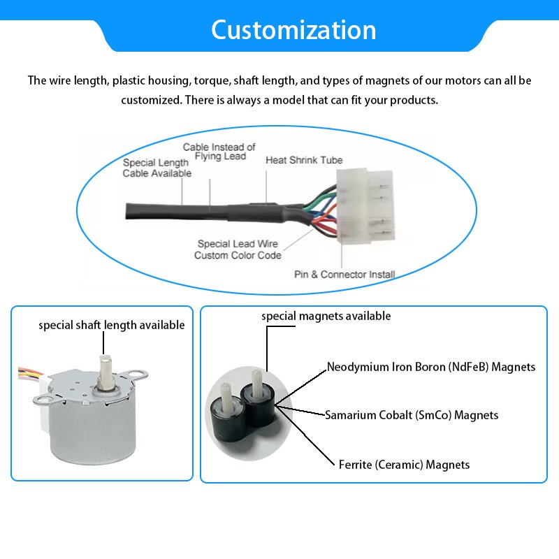 3V 5V 6V 7V 24V 10mm 15mm 20mm 35mm 42mm High Torque Micro DC Step Motor Mini PMSM Stepper Motor Electric Curtain Motor