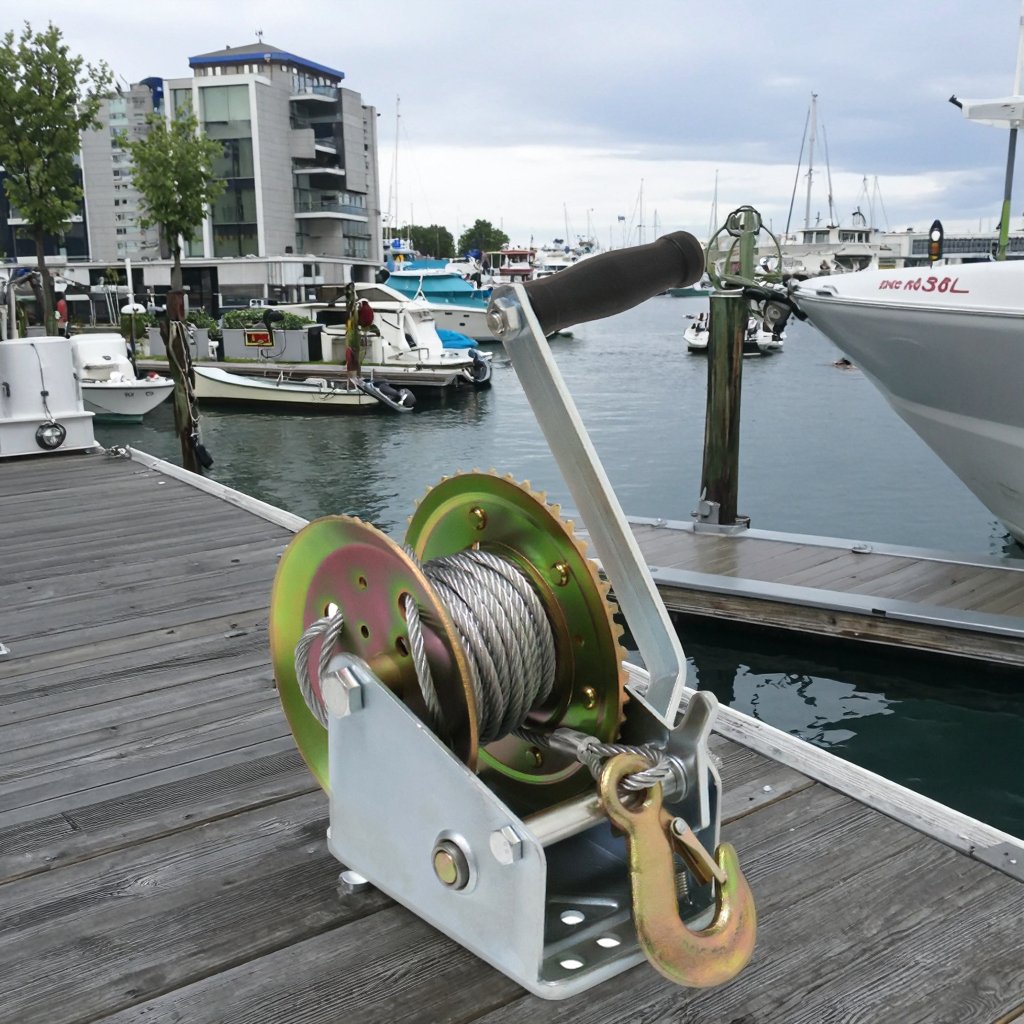 2000 Lbs Boat Winch Hand Winch with Two Way Ratchet Marine Winch