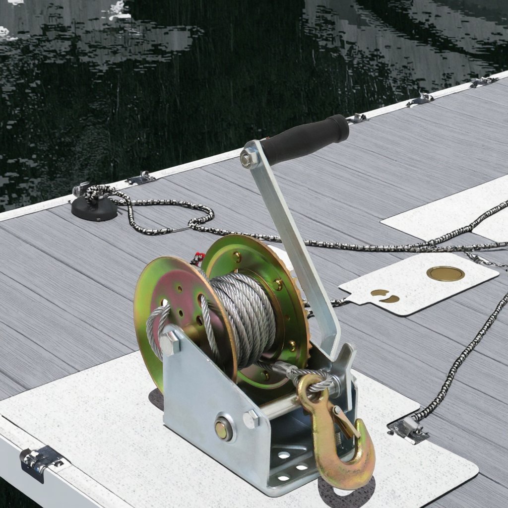 2000 Lbs Boat Winch Hand Winch with Two Way Ratchet Marine Winch