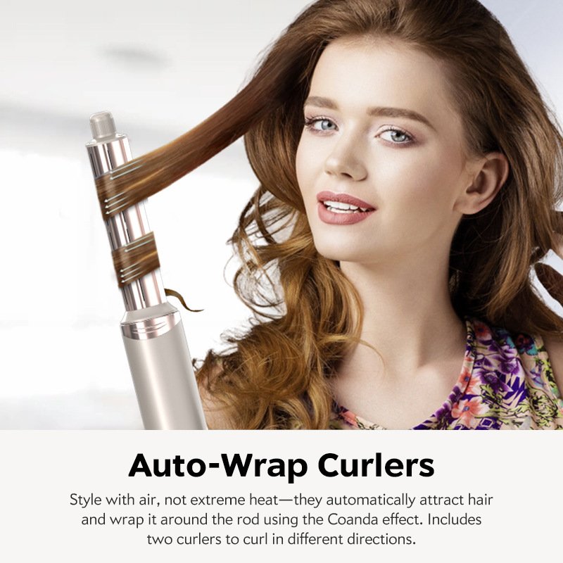 8 in 1 Multi Styler Hair Dryer Brush Set with Folding Handle Auto Curler High Speed Dryer Hot Air Styler