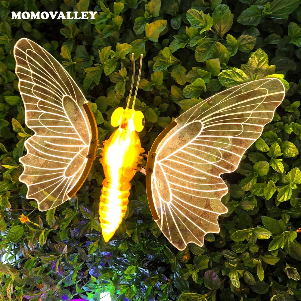 Summer Festival Landscape Led Lighting Outdoor Luxury Christmas Giant Lighted butterfly Xmass Light Decorative Lamp for Garden