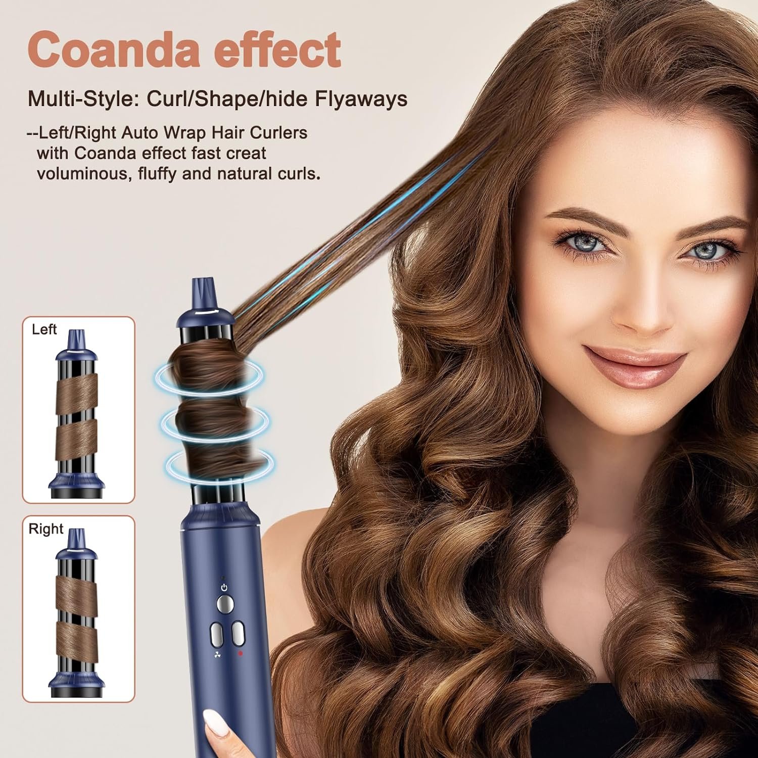 Professional Rotating Air Wrap Hair Curling Iron Gift Set 6 in 1 Hair Dryer Hair Curler Brush Comb Straightener Multi Styler