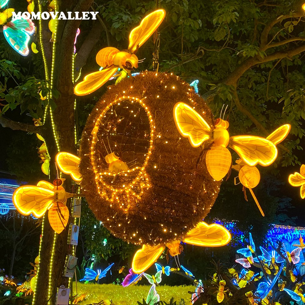 Vibrant Unique Realistic Yellow Dynamic Bee Ant Led Decorative Outdoor Light Decorations Ramadan Garden for Christmas Holiday