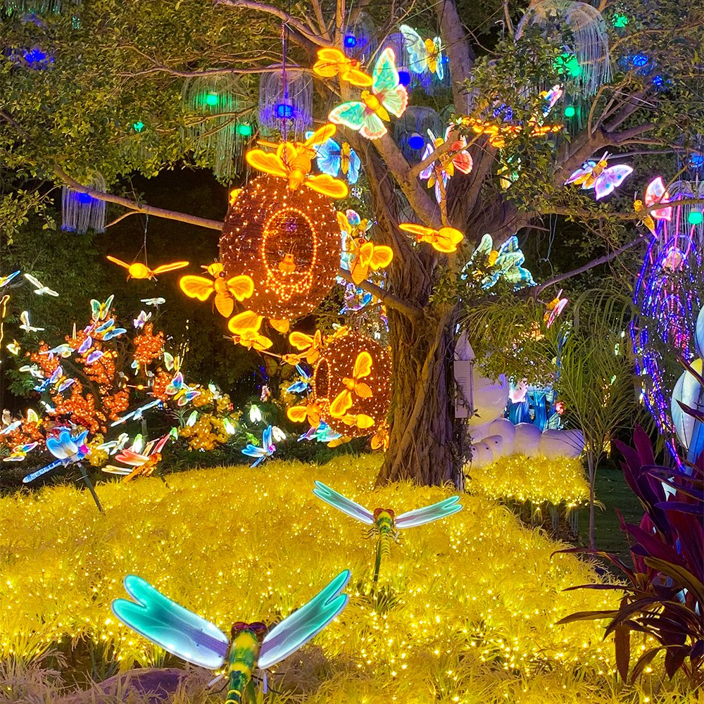 Vibrant Unique Realistic Yellow Dynamic Bee Ant Led Decorative Outdoor Light Decorations Ramadan Garden for Christmas Holiday