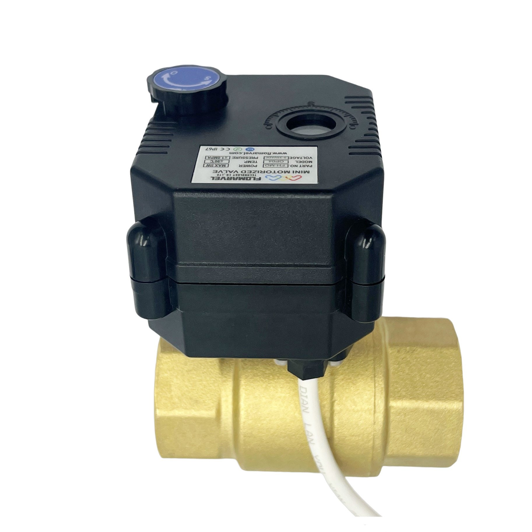 2 Way Dn15 20 25 32 220v Electric Motor Actuator Actuated Automatic Brass Shut off Ball Valve Water Treatment Auto Flow Control