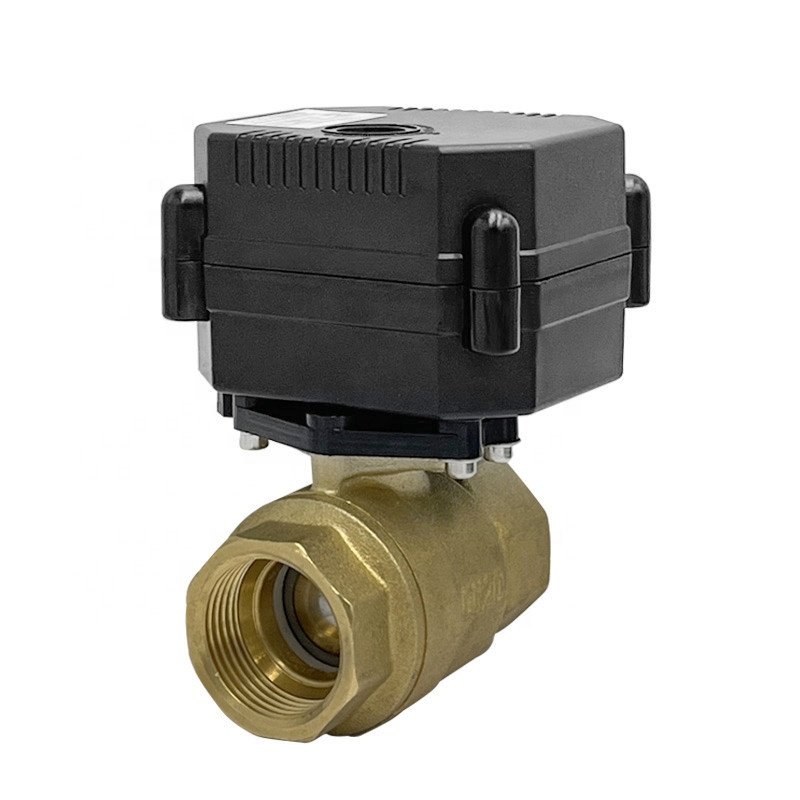 2 Way Dn15 20 25 32 220v Electric Motor Actuator Actuated Automatic Brass Shut off Ball Valve Water Treatment Auto Flow Control