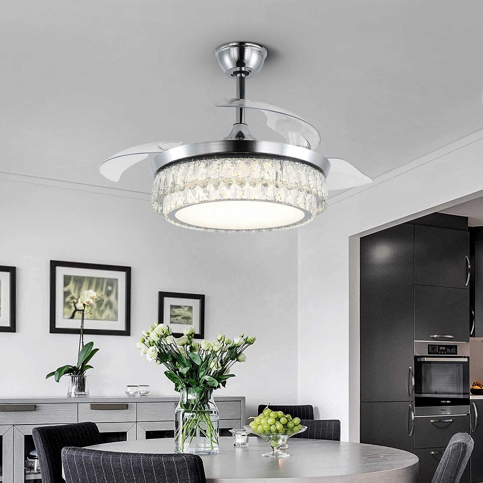 Usa Free Shipping Simple Modern with Remote Control Ceiling Fans with Lights for Bedroom