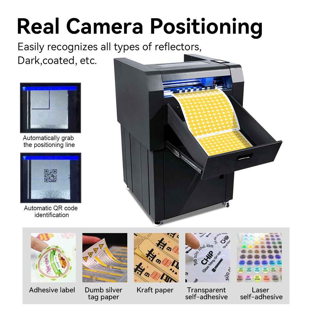 2025 Newest Vacuum Adsorption 1000 Sheets Automatic Feeding Sheet Label Cutter With Servo Motor CCD Camera Position