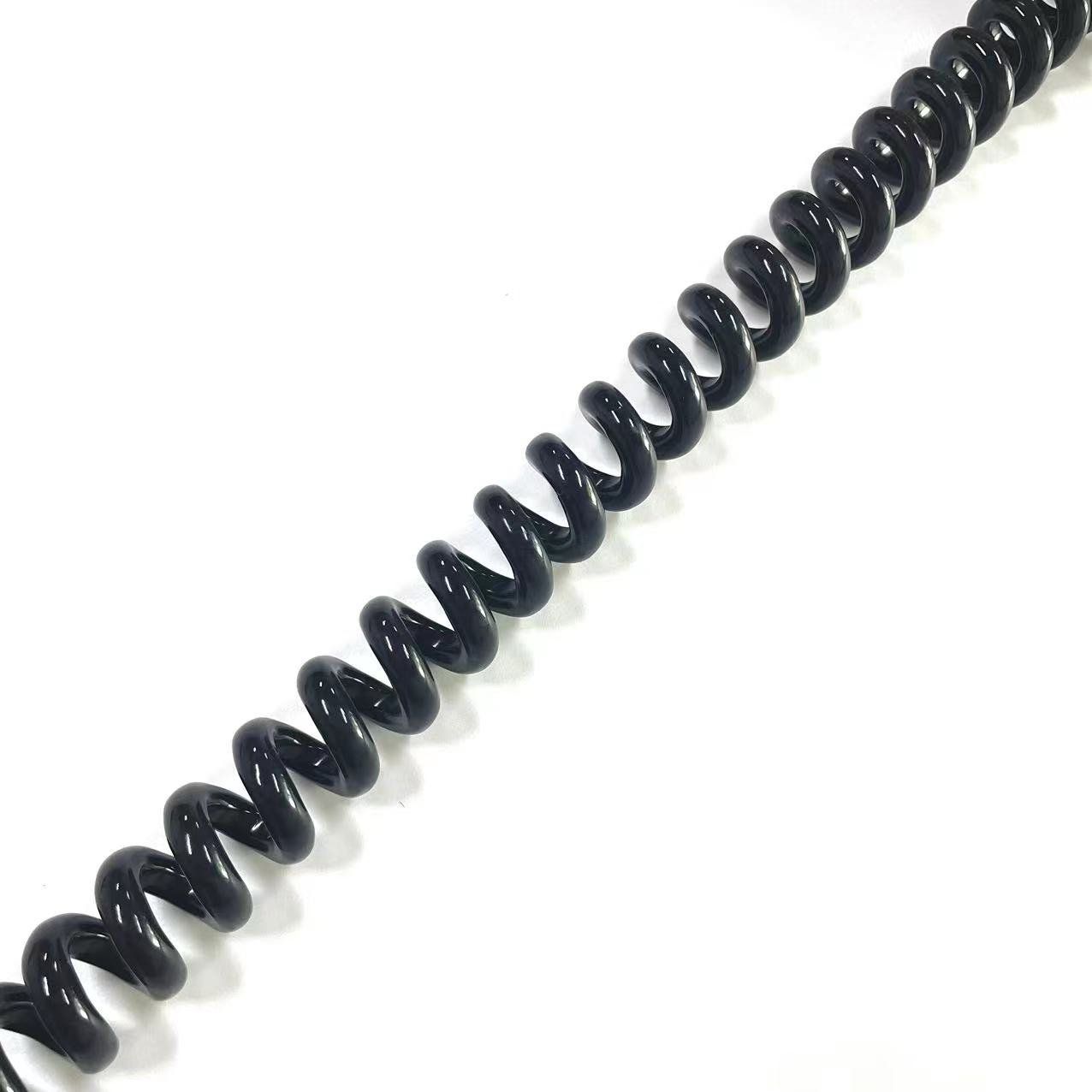 TPU Black 3 4 5 Core 1.0mm2 Spring Power Cord Mobile Phone Fixed Connection Spiral Coiled Wire Cable