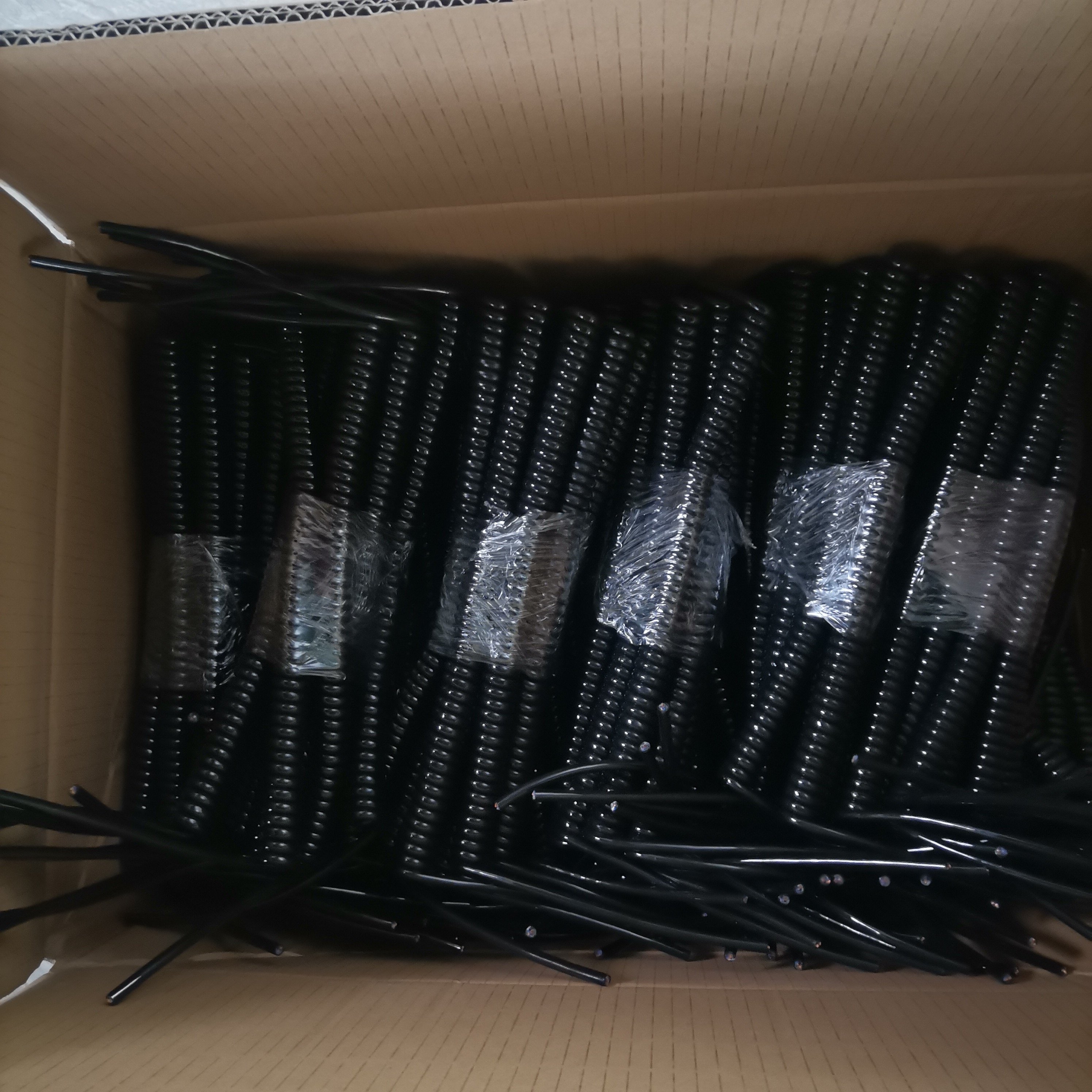 TPU Black 3 4 5 Core 1.0mm2 Spring Power Cord Mobile Phone Fixed Connection Spiral Coiled Wire Cable