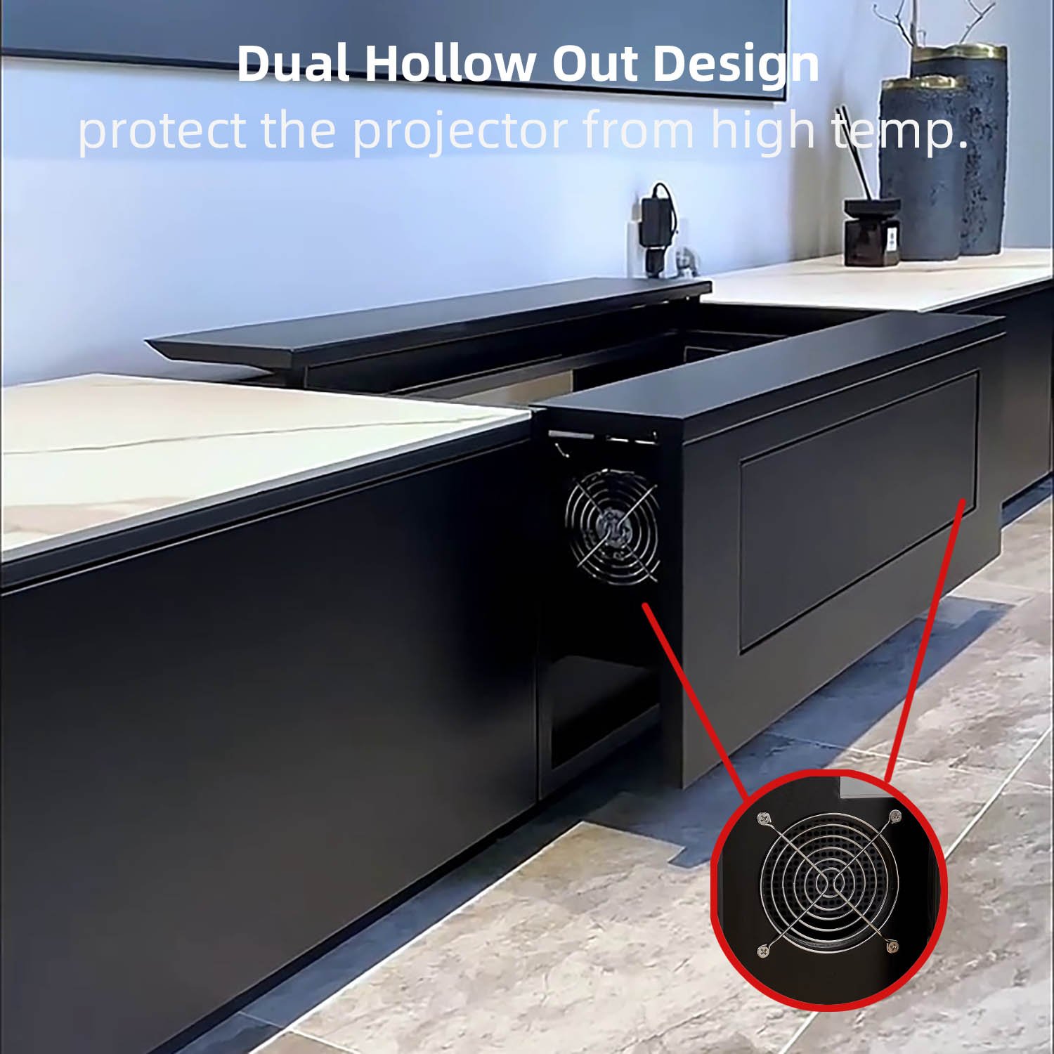 Yinzam Smart Electric UST Laser Projector TV Cabinet with Drawers for Home Theater Intelligent Projector TV Lift Floor Bracket
