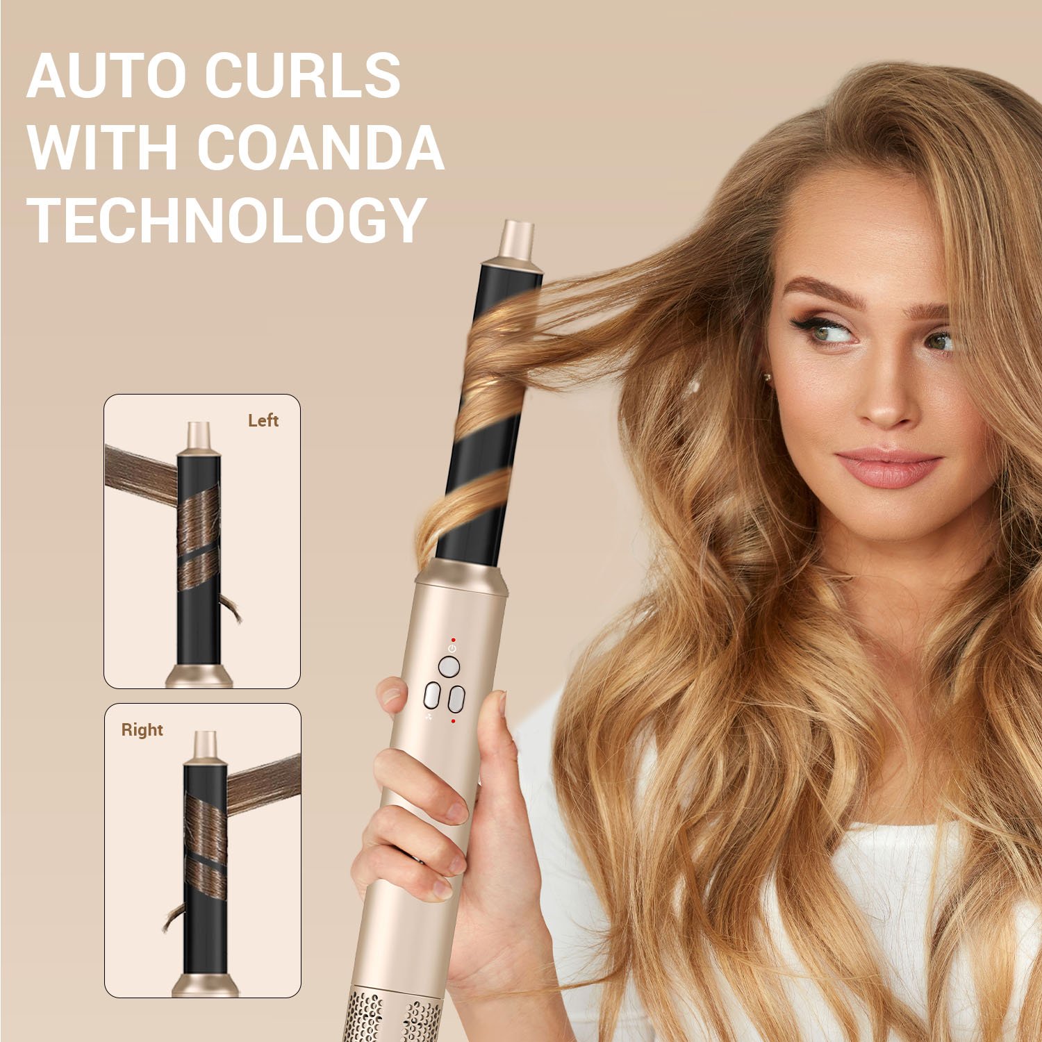 6 in 1 Multifunctional Styling Ionic Hair Dryer Hair Air Multi Styler With Auto Curling Wand Brushes Bag