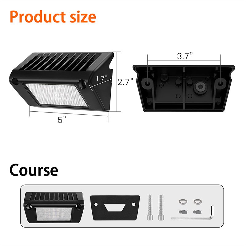Factory Wholesale Aluminum 5 Inch 45w White Yellow Exterior Light Led Outdoor Camper Lights RV Porch Light for RV Trailer Camper